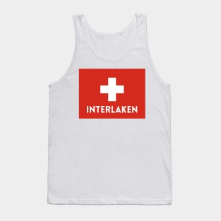 Interlaken City in Swiss Flag Tank Top